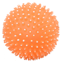Zabawka dla psa winylowa piłka z kolcami fluorescencyjna pomarańczowa 9cm
