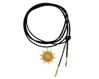 Czarny choker ze słońcem, wiązany z przodu z kolekcji Olimpia