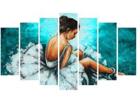 OBRAZ BALETNICA TURKUSOWYM TLE