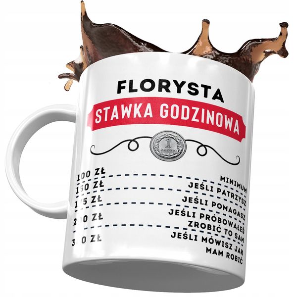 Dla Florysty Kubek Na Urodziny Imieniny Na Prezent Z Nadrukiem Ze Zdjęciem zdjęcie 1