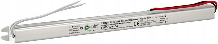 Zasilacz LED ultra slim 5A 60W 12V zdjęcie 4