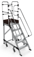 Drabina magazynowa podest jezdny HIGHER 87-YPRO 8704-Y 4 stopnie + podest