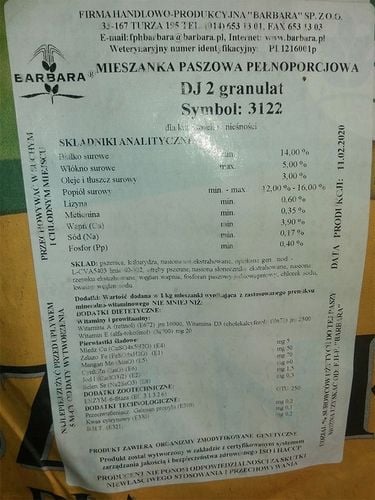 Pasza dla kur niosek 25kg wysoka nieśność Granulat na Arena.pl