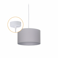LAMPA WISZĄCA ŻYRANDOL SUFITOWA NOWOCZESNA E27 LED ABAŻUR 20 cm SZARY OPLOT