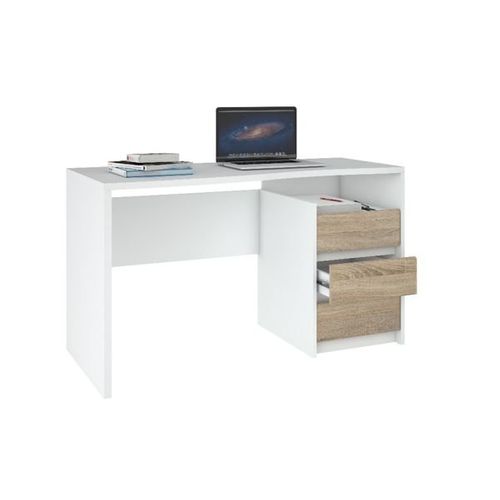Function biurko białe/dąb sonoma 2S1P na Arena.pl