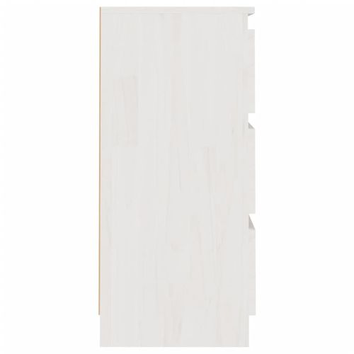 Szafki nocne, białe, 2 szt., 40x29,5x64 cm, lite drewno sosnowe na Arena.pl