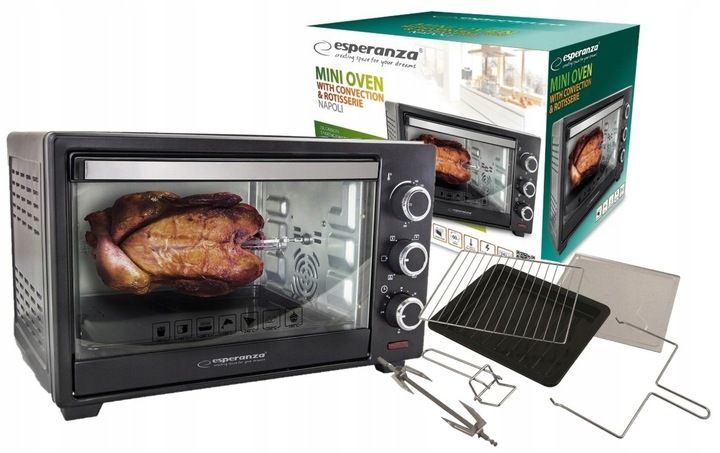 PIEKARNIK ELEKTRYCZNY Z KONWEKCJĄ ROŻNEM I RUSZTEM 25L TERMOOBIEG TERMOSTAT zdjęcie 11