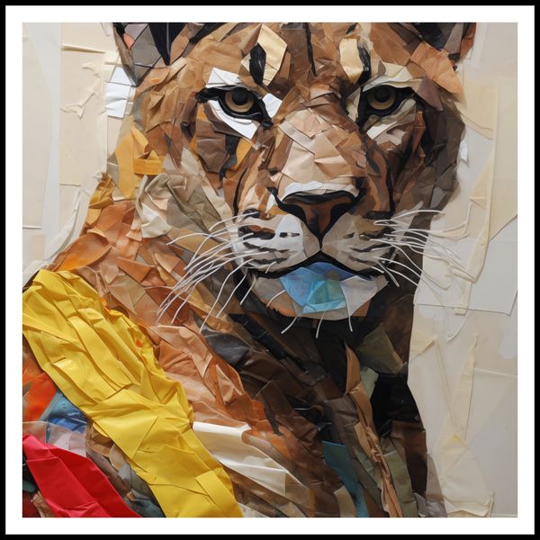 Plakat 90x90cm Papierowy Tygrys zdjęcie 3