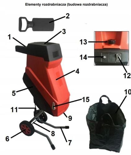 MOCNY RĘBAK ROZDRABNIACZ ELEKTRYCZNY DO GAŁĘZI TARCZOWY 2500W 45mm Z na Arena.pl