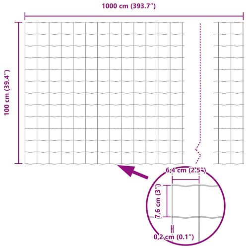 Ogrodzenie z słupkami Srebrny 1 x 10 m Stal na Arena.pl
