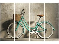 OBRAZ ROWER RETRO ZIELONY KLASYK KOSZYKIEM