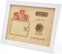 Ramka Prezentowa na Banknoty Drewniana Vintage Biała 27x21 cm