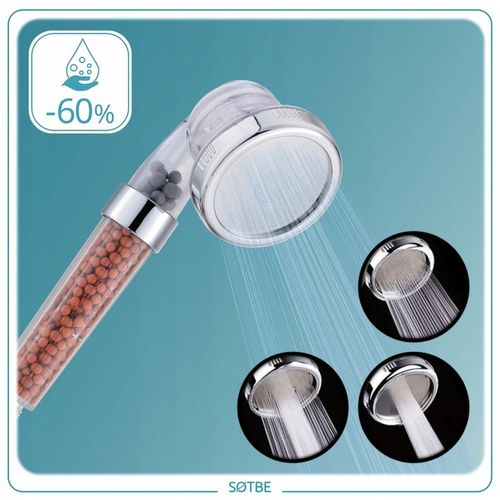 Słuchawka prysznicowa Wysokociśnieniowa 3W1 z filtrami Oszczędzająca Wodę na Arena.pl