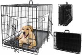 Duża Klatka dla Psa do Samochodu Transportowa Kennel Metalowa 76x45x52 L