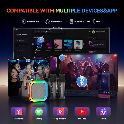 Ankuka Karaoke przenośne głośnik karaoke Bluetooth + 2 Mikrofony HIT ! na Arena.pl