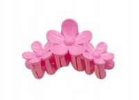 Piękna spinka klamra akrylowa trzy kwiatki różowy 11cm