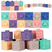 Klocki Miękkie Gumowe Sensoryczne Dla Dzieci 12 el