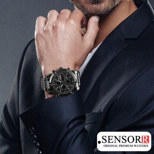 ELEGANCKI ZEGAREK MĘSKI NA BRANSOLECIE ELEKTRONICZNY WSKAZÓWKOWY SENSORR na Arena.pl