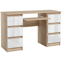 Biurko Komputerowe Młodzieżowe Dla Dziecka Dąb Sonoma Biały Połysk