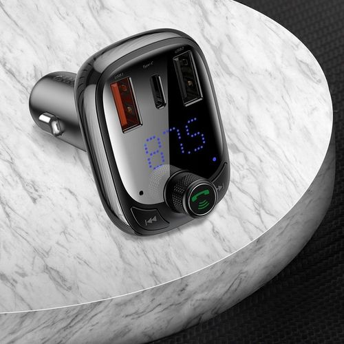 BASEUS ładowarka samochodowa 2xUSB A+TypC+transmitter FM BT PD QC4.0 5A 36W na Arena.pl
