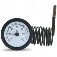 TERMOMETR TARCZOWY Z SONDĄ do pieca kotła 0-120C