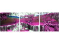 90X30CM FIOLETOWA KASKADA TRÓJ OBRAZ