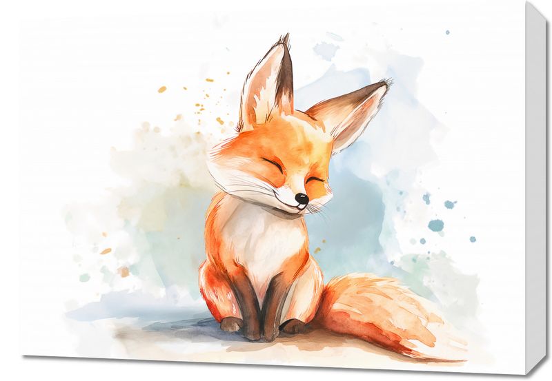 Obraz 70x50cm Zadowolony Lisek zdjęcie 1