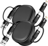 Kabel MINLU USB typ C - Apple Lightning - USB 1,16 m Czarny 2szt