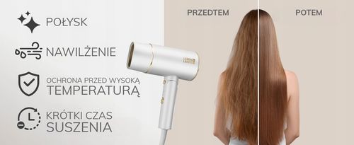 Suszarka do włosów mała LEBENLANG 2100W jonizacja składana zimny na Arena.pl
