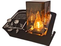 ZNICZ LAMPION NA GRÓB LUSTRO 3D SKOS SENTENCJA+WKŁAD LED