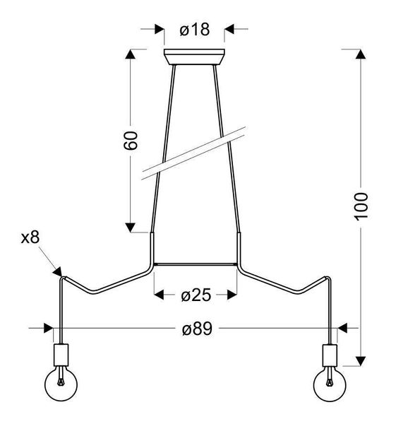 Basso zwis 8x40W E27 czarny matowy zdjęcie 4