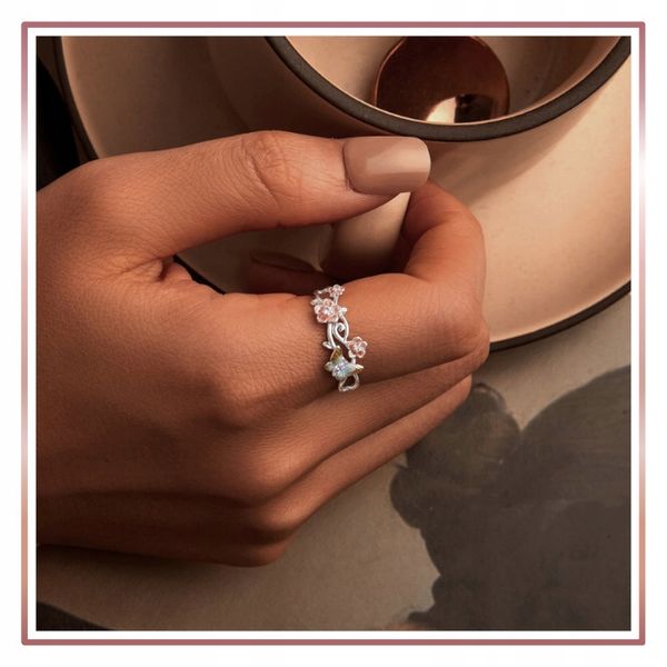 Srebrny Pierścionek Otwarty ZAPACH WIOSNY S925 zdjęcie 9