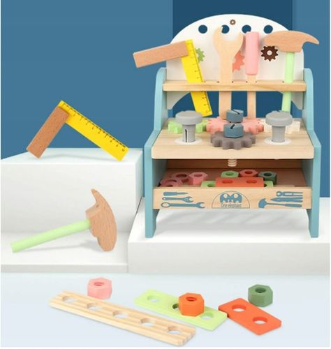 DREWNIANY Warsztat DLA CHŁOPCA Majsterkowicz budowniczy ZESTAW (W072) na Arena.pl