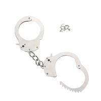 kajdanki  me you us heavy metal handcuffs silver