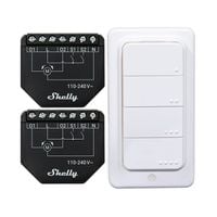 zestaw 2 sterowników do żaluzji / zasłon wifi shelly shutter + blu rc