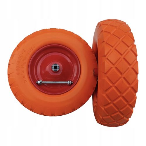 KOŁO DO TACZKI PEŁNE 4.00-8 WÓZKA BEZDĘTKOWE OŚKA POMARAŃCZOWE na Arena.pl