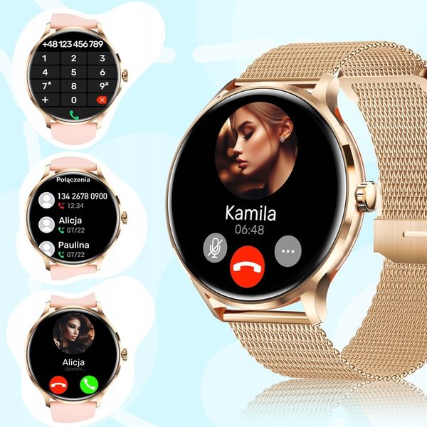 SMARTWATCH ZEGAREK DAMSKI MENU POLSKIE SPORT PULS ROZMOWY SMART WATCH PL zdjęcie 15