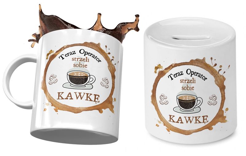 Dla Operatora Zestaw Kubek + Skarbonka Na Prezent Z Nadrukiem Ze Zdjęciem zdjęcie 1