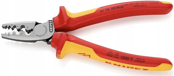 KNIPEX 97 78 180 szczypce do zaciskania tulejek 0,25-16 mm zaciskarka zdjęcie 2