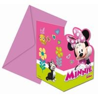 zaproszenia urodzinowe myszka minnie rózowa 6szt
