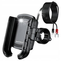 Aluminiowy uchwyt motocyklowy na smartfon 5.4''-7.2'' +ładowarka USB-C PD