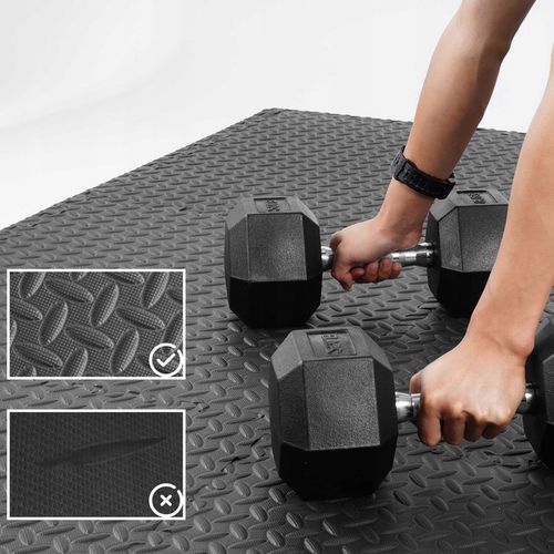 PODŁOGA gumowa PUZZLE do siłowni MATA pod sprzęt ochronna czarna 1,8x2,4m na Arena.pl