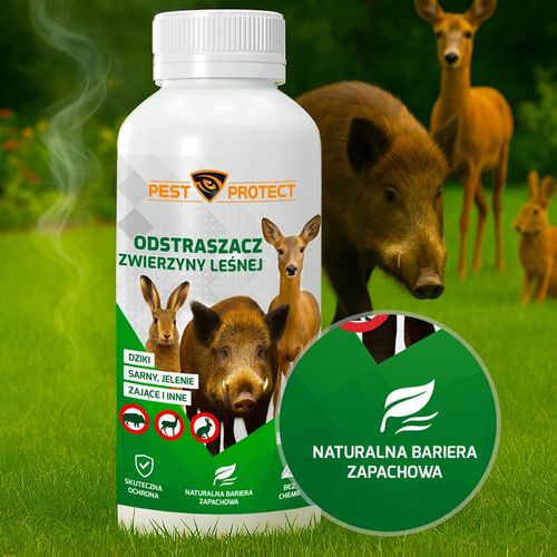 ODSTRASZACZ ŚRODEK NA DZIKI SARNY JELENIE ZAJĄCE PŁYN W PŁYNIE PEST na Arena.pl