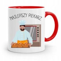 Kubek Czerwony Dla Piekarza Najlepszy Piekarz Z Nadrukiem Ze Zdjęciem