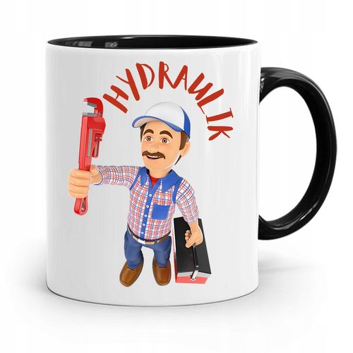 Kubek Czarny Prezent Dla Hydraulika Hydraulik Z Nadrukiem Ze Zdjęciem na Arena.pl