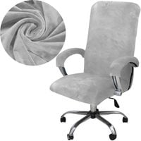 POKROWIEC NA FOTEL OBROTOWY WELUR AKSAMIT SZARY