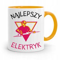 Kubek Żółty Dla Elektryka Najlepszy Elektryk Z Nadrukiem Ze Zdjęciem
