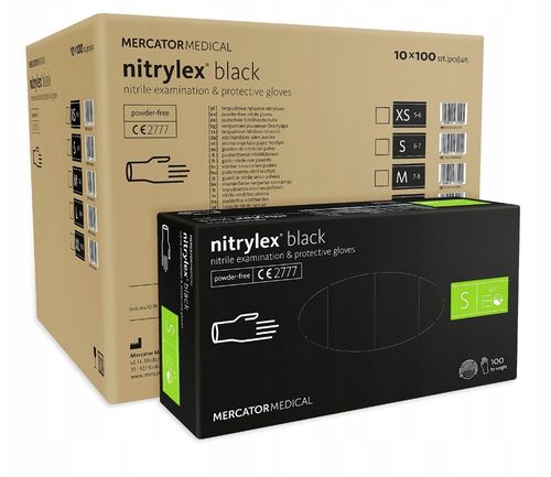 Rękawice nitrylowe nitrylex black S karton 10 x 100 szt na Arena.pl