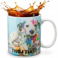 KUBEK 330ml GRAFIKA PREZENT ŚWIĘTA WZÓR - PIESEK PIES ZWIERZĘ + IMIĘ