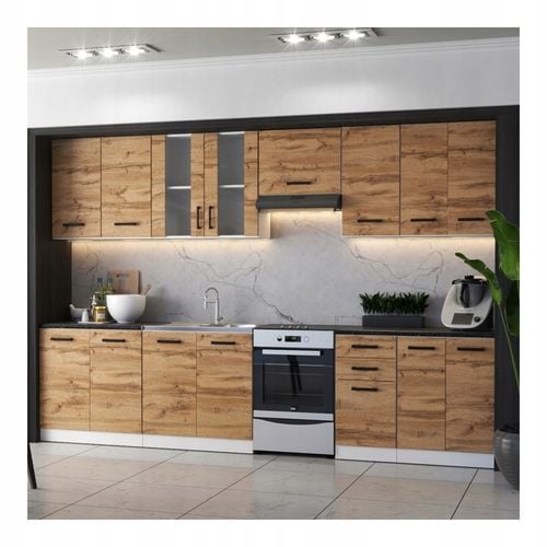 MEBLE KUCHENNE KUCHNIA ZESTAW SZAFKI MODUŁOWE BLAT JOLA 3,2M DĄB WOTAN na Arena.pl